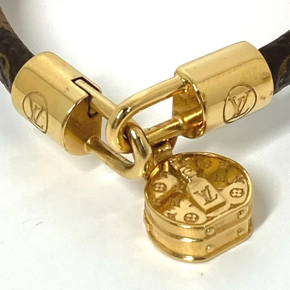 LOUIS VUITTON Brown Monogram Canvas Charm Bracelet